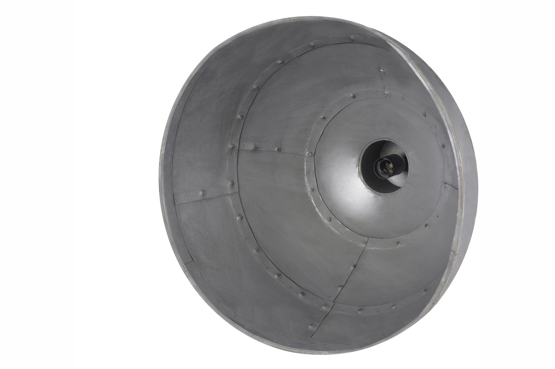 Granada Small - Vintage Grey - Iron Riveted Dome Pendant Light-abc