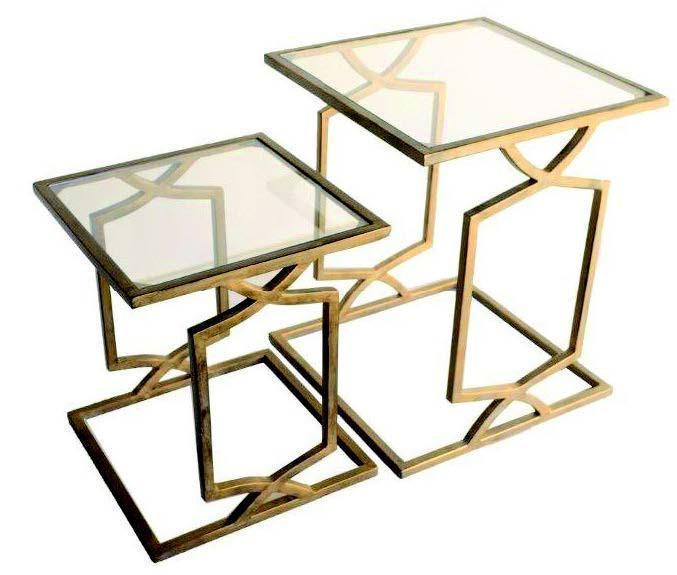 GREEK KEY Side Table - Tarnished Copper-abc