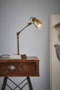 Hanover - Antique Brass - Solid Brass Adjustable Table Lamp-abc