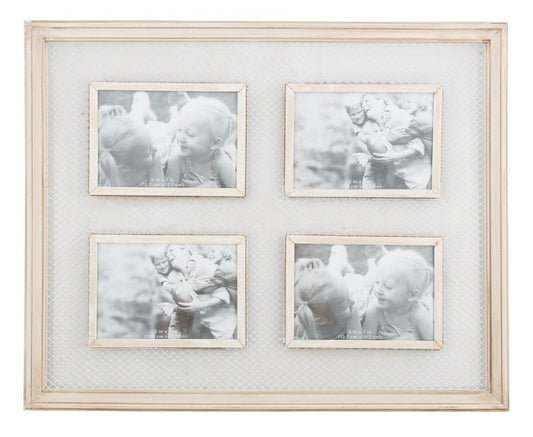 Wooden 4 Photo Wall Frame with Wire Detail 4x6-abc