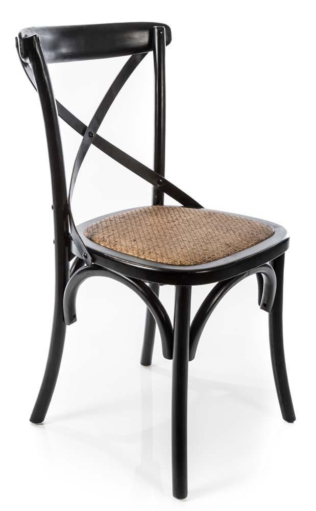 X Back Chair with Solid Rattan Seat-Elm Wood-abc