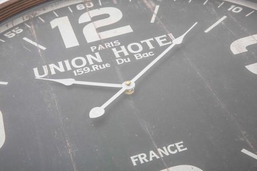 Union Hotel Rustic 62cm Metal Wall Clock-abc