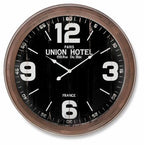 Union Hotel Rustic 62cm Metal Wall Clock-abc