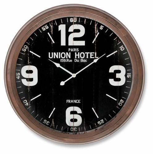 Union Hotel Rustic 62cm Metal Wall Clock-abc