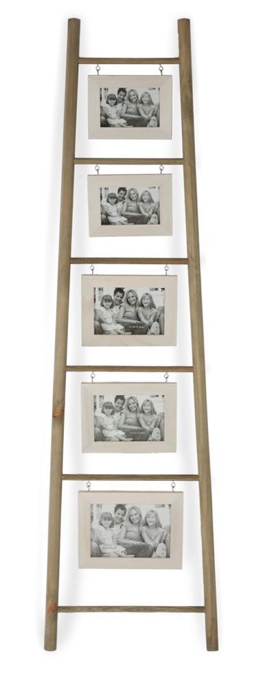 Wooden 5 Photo Ladder-abc