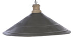 Hudson - Antique Zinc/Wood - Extra Large Iron Dish Pendant-abc