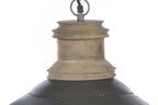 Hudson - Antique Zinc/Wood - Extra Large Iron Dish Pendant-abc