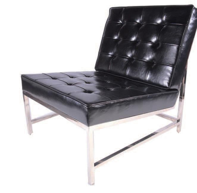 HUNTER Occasional Chair - Black Leather-abc