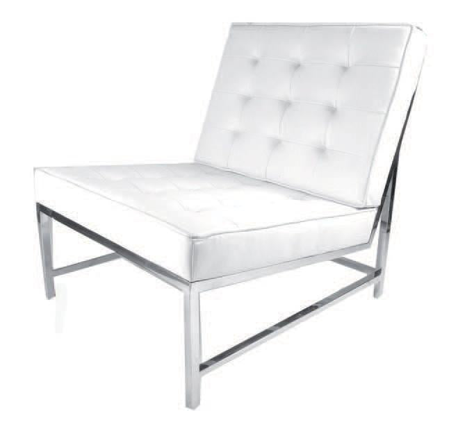 HUNTER Occasional Chair - White Leather-abc