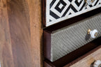 Infinity Wooden 4 Drawer Bedside Table- with Metal-abc