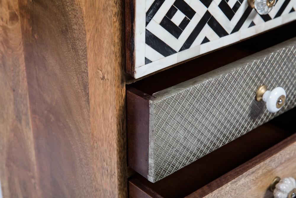 Infinity Wooden 4 Drawer Bedside Table- with Metal-abc