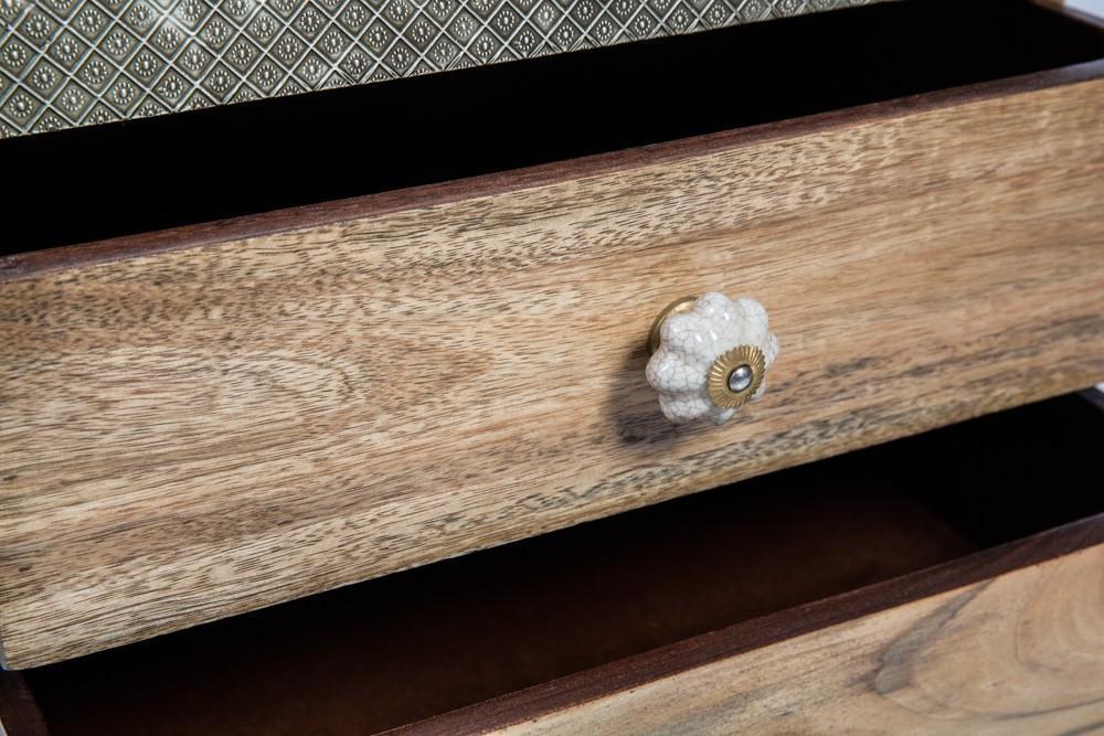 Infinity Wooden 4 Drawer Bedside Table- with Metal-abc