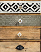 Infinity Wooden 4 Drawer Bedside Table- with Metal-abc