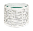 Rattan Round Coffee Table with Glass-abc