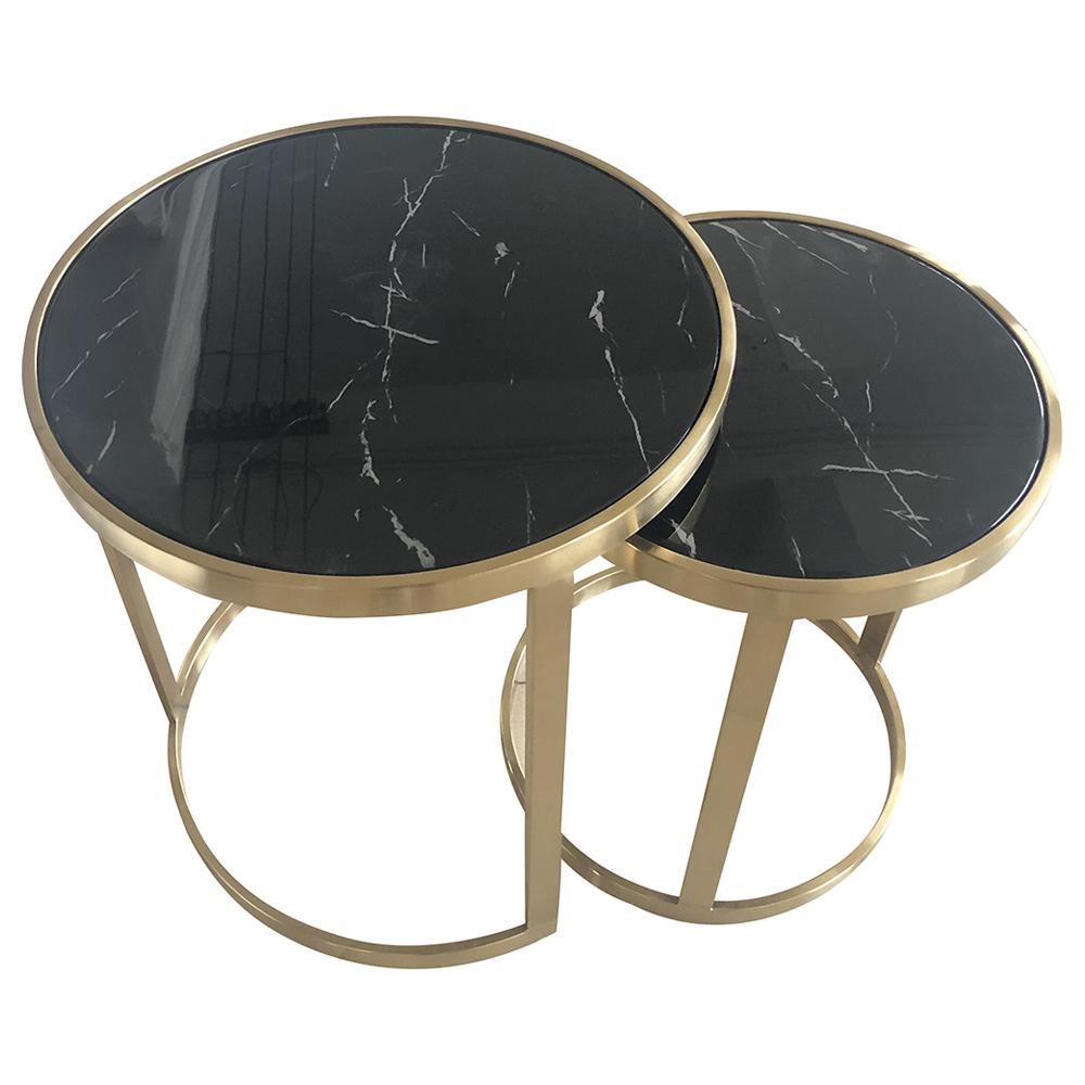 Splendour Side Table Set Black Marble-abc