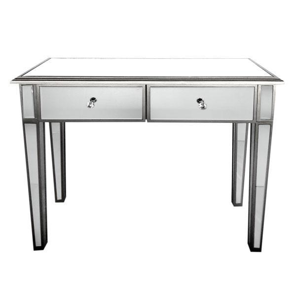 Manhattan Hall Table Bevelled Glass Style in Silver Color-abc