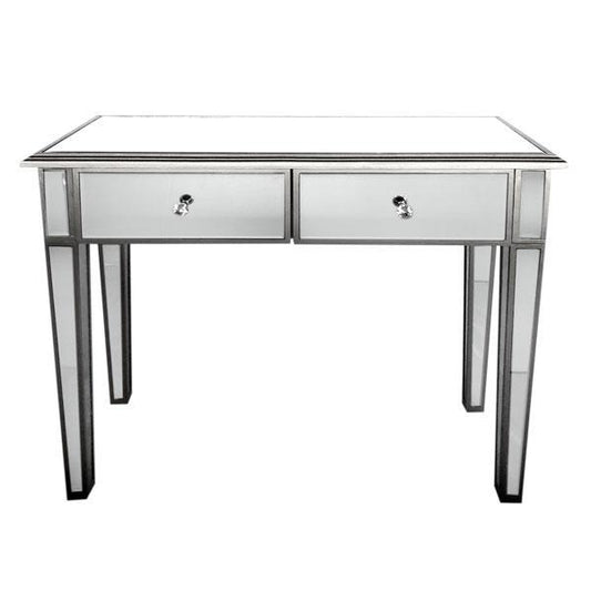 Manhattan Hall Table Bevelled Glass Style in Silver Color-abc