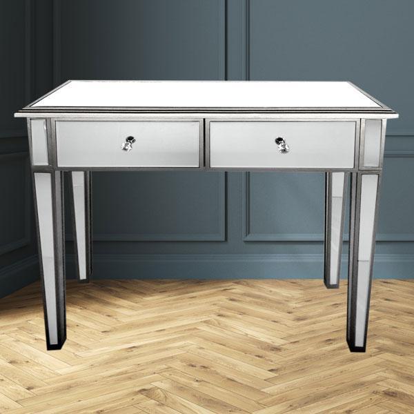 Manhattan Hall Table Bevelled Glass Style in Silver Color-abc