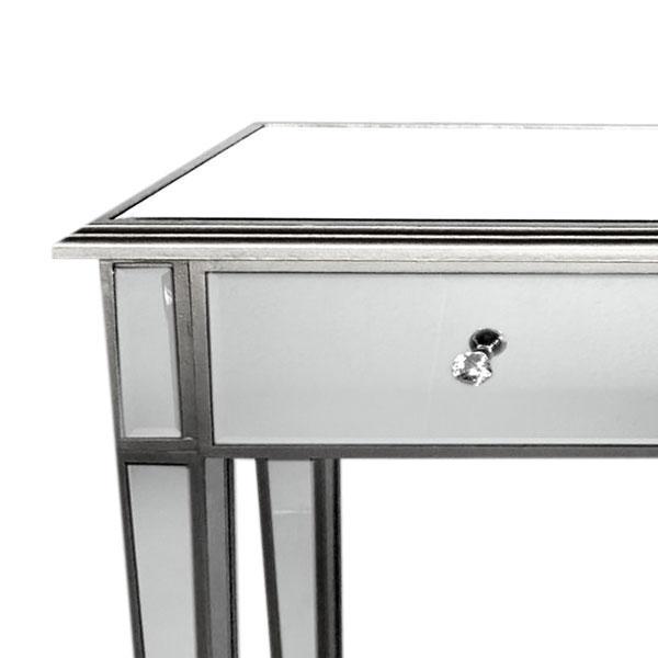 Manhattan Hall Table Bevelled Glass Style in Silver Color-abc