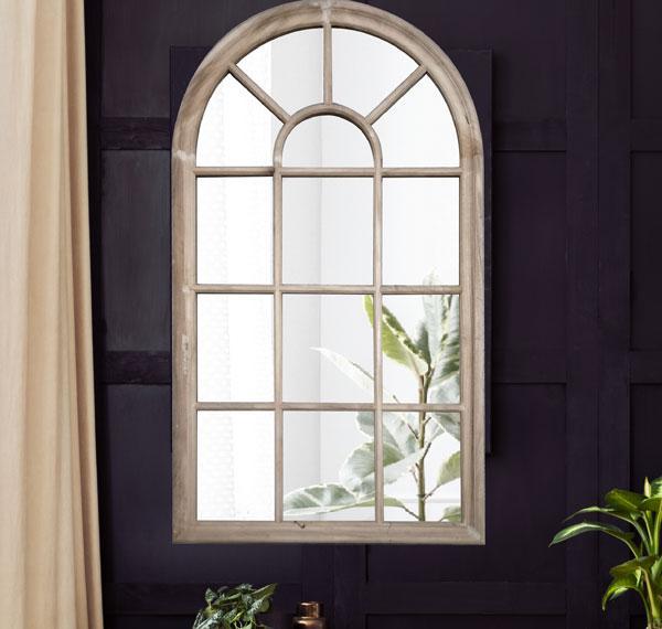 Romeo Arch Mirror Wood Grain 143cm-abc