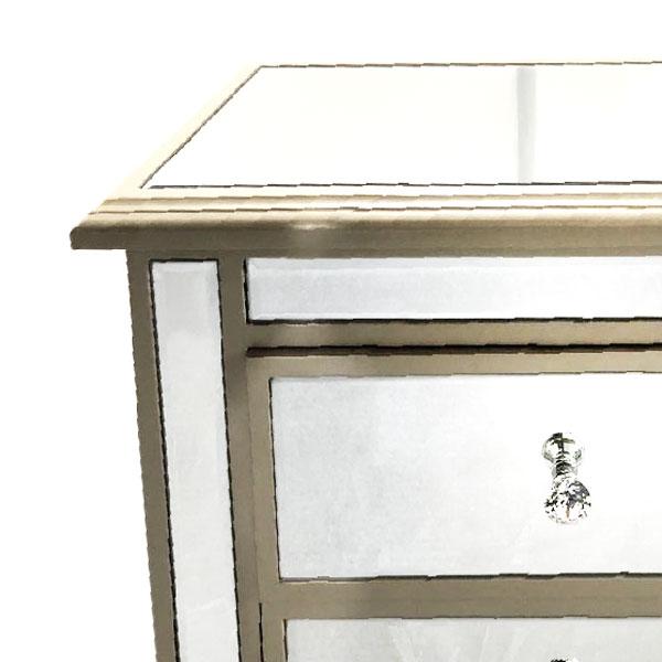 Manhattan Bedside Table Bevelled Glass Style in Champagne Color-abc