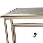 Manhattan Tall Boy 3 Drawers Bevelled Glass Style in Champagne Color-abc
