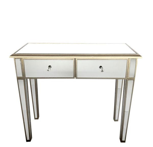 Manhattan Hall Table Bevelled Glass Style in Champagne Color-abc
