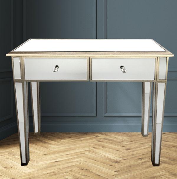 Manhattan Hall Table Bevelled Glass Style in Champagne Color-abc