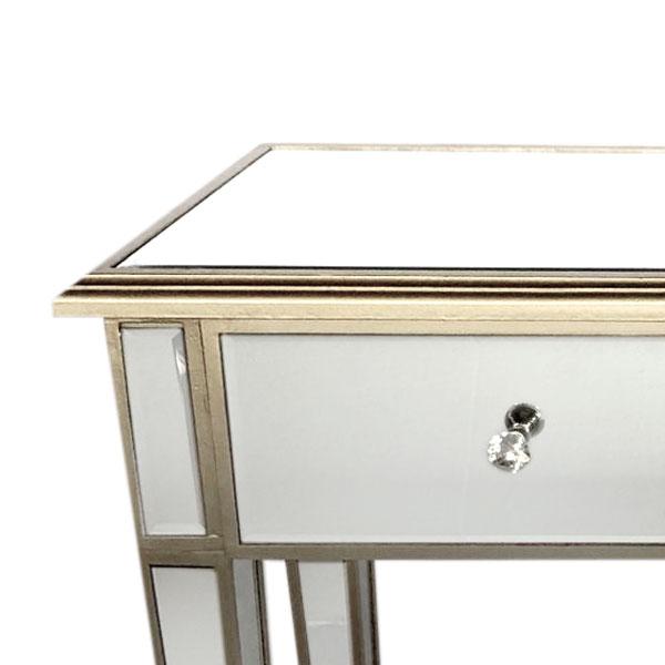 Manhattan Hall Table Bevelled Glass Style in Champagne Color-abc