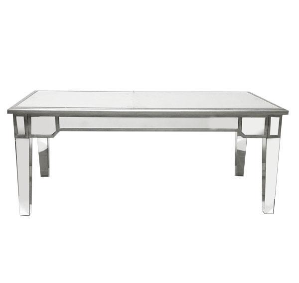 Manhattan Coffee Table Bevelled Glass Style in Silver Color-abc