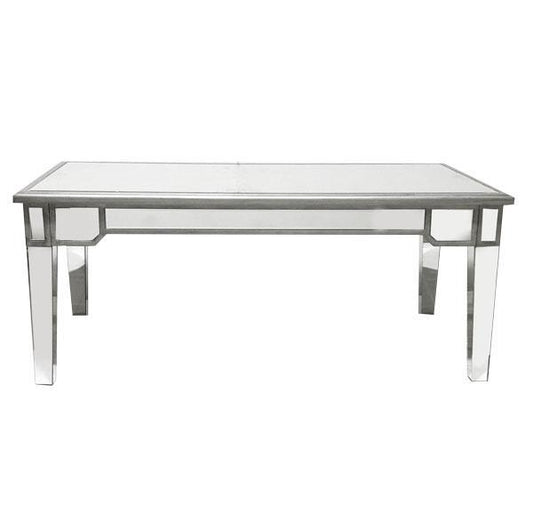 Manhattan Coffee Table Bevelled Glass Style in Silver Color-abc