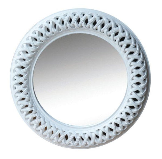Albus Round Mirror Washed White-abc
