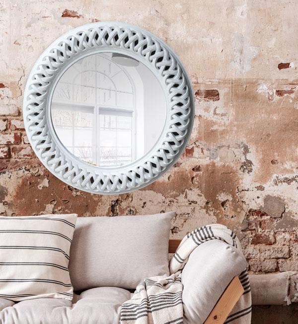 Albus Round Mirror Washed White-abc