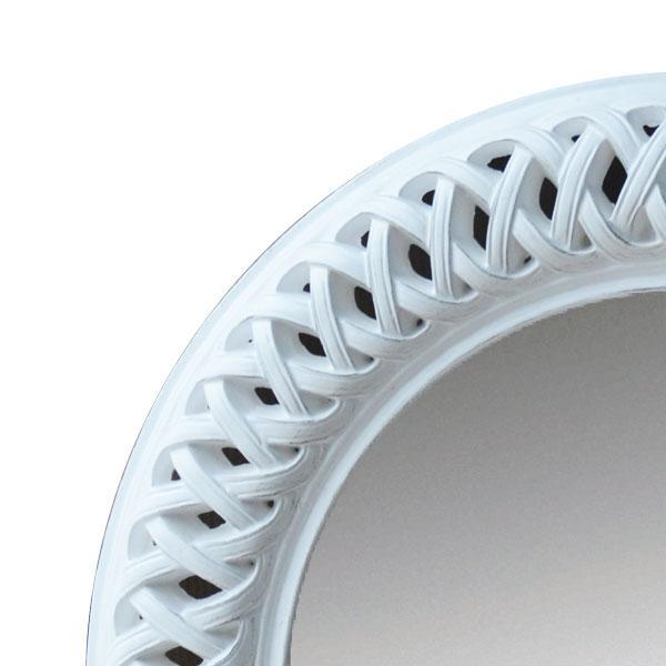 Albus Round Mirror Washed White-abc