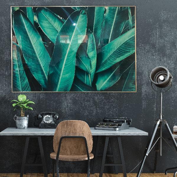 Island Palms Framed Canvas Champagne Colour-abc