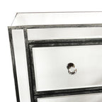 Adele Tallboy 3 Drawers Bevelled Glass Style in Grey Color-abc