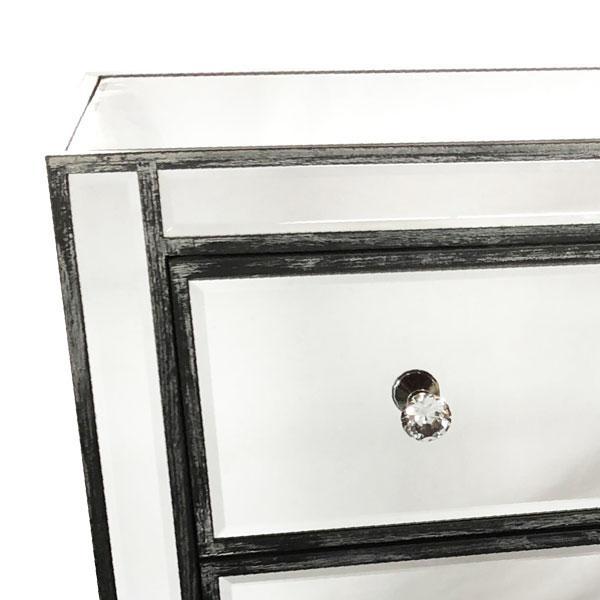 Adele Tallboy 3 Drawers Bevelled Glass Style in Grey Color-abc