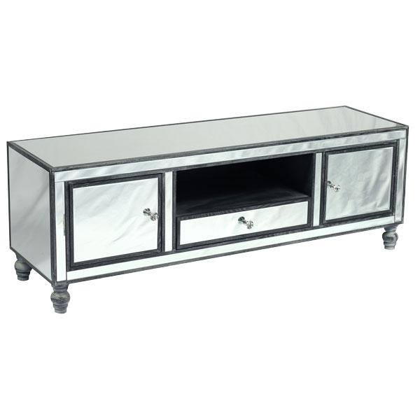 Adele Entertainment Unit Bevelled Glass Style in Grey Color-abc
