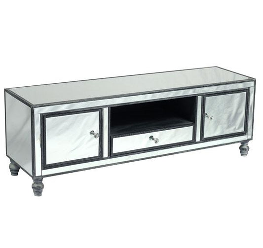 Adele Entertainment Unit Bevelled Glass Style in Grey Color-abc