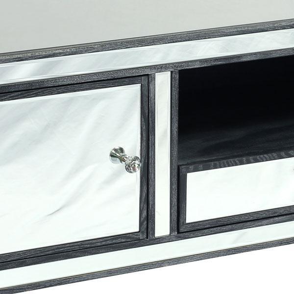 Adele Entertainment Unit Bevelled Glass Style in Grey Color-abc