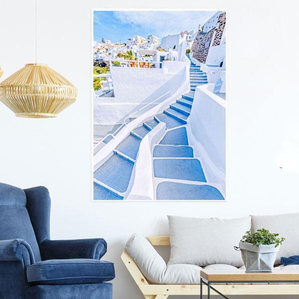 Santorini Framed Canvas Champagne Colour-abc