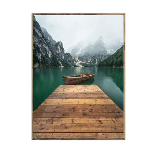 Seekiofel Mountain Framed Canvas Wood Grain Colour-abc