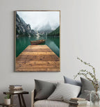 Seekiofel Mountain Framed Canvas Wood Grain Colour-abc