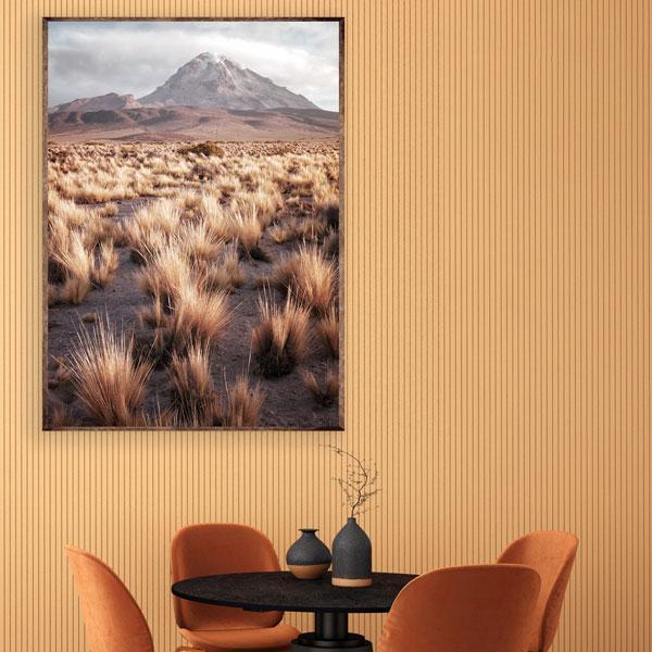 Dry Grass Valley Framed Canvas Wood Grain Colour-abc