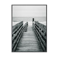 Beachfront Boardwalk Framed Canvas Black Colour-abc