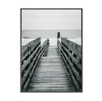 Beachfront Boardwalk Framed Canvas Black Colour-abc