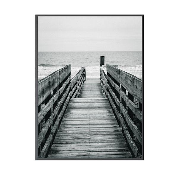 Beachfront Boardwalk Framed Canvas Black Colour-abc
