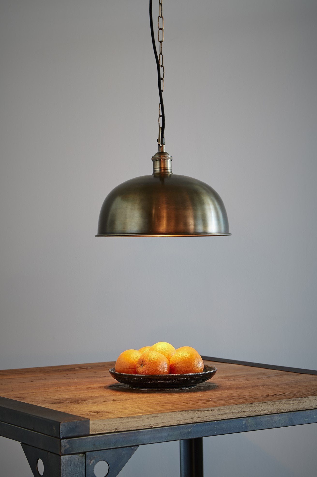 Jena - Antique Brass - Domed Solid Brass Pendant Light-abc