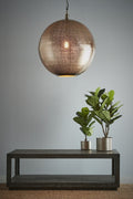 Jupiter - Nickel - Extra Large Perforated Ball Pendant Light-abc