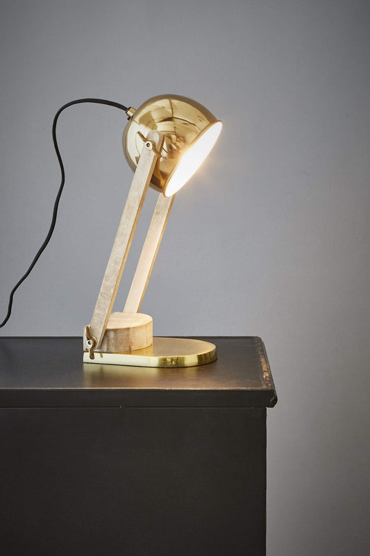 Karl - Brass - Domed Head Adjustable Table lamp-abc